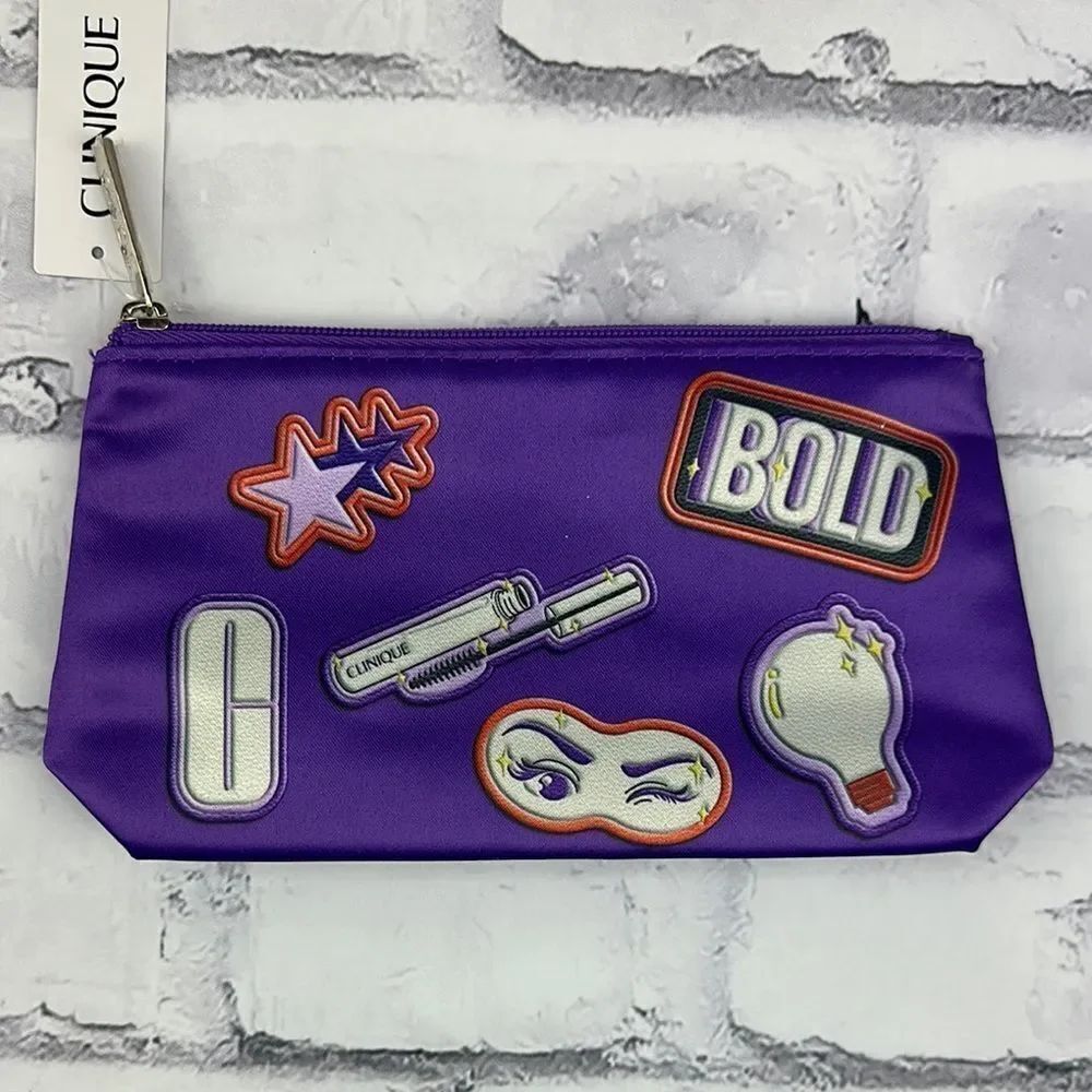 Clinique Vibrant Purple Makeup Pouch NWT